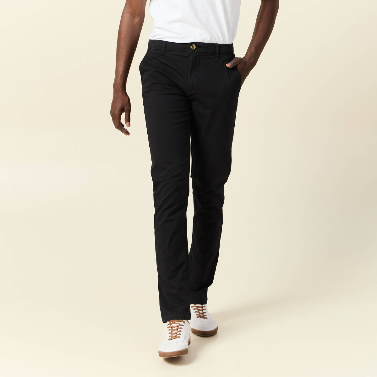 Pantalon chino longueur 32 noir homme