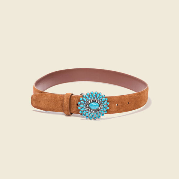 ceinture en cuir boucle bijou marron femme Ceinture en cuir boucle bijou marron femme