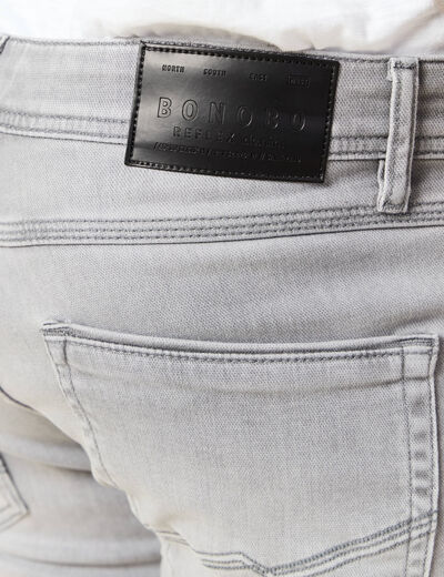 Jeans slim 5 poches denim snow gris homme
