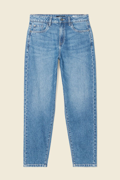 Jeans mom 7/8ème denim stone femme