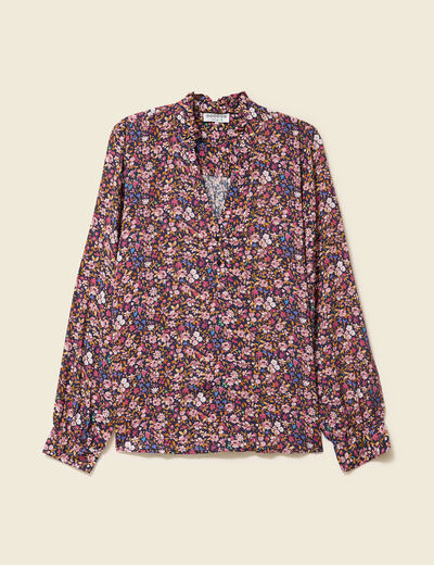 Blouse manches longues bleu marine femme