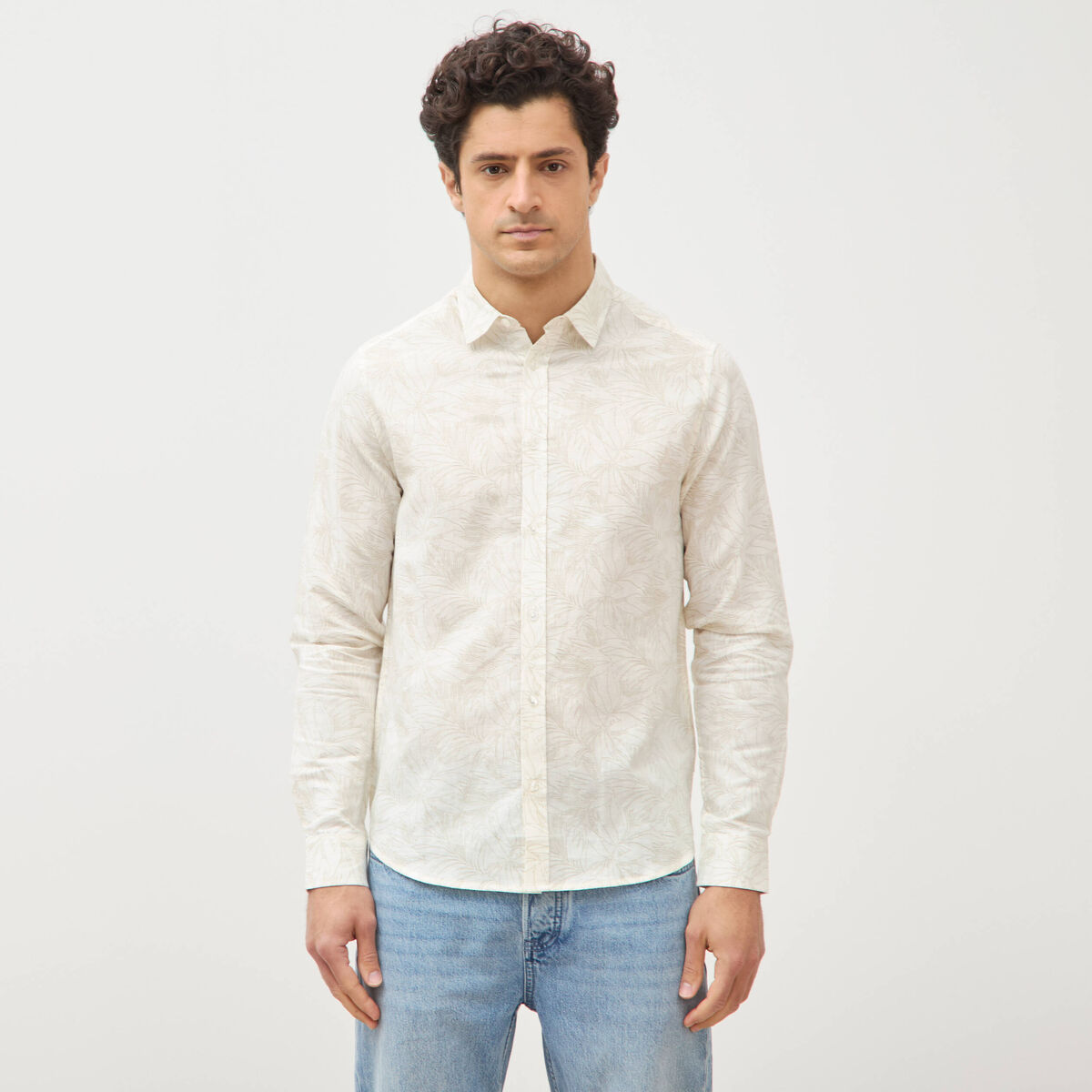 Chemise manches longues blanc homme