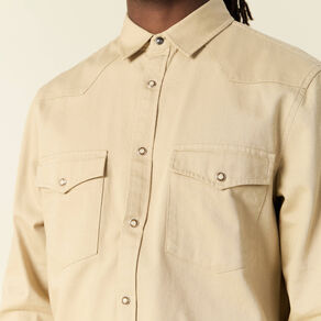Chemise manches longues beige homme