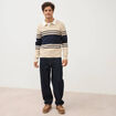 Pull manches longues en coton beige homme