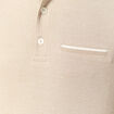 Polo cintr&eacute; manches longues taupe homme
