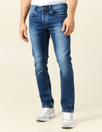Jeans straight éco-responsable denim stone homme