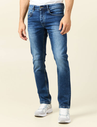Jeans straight éco-responsable denim stone homme