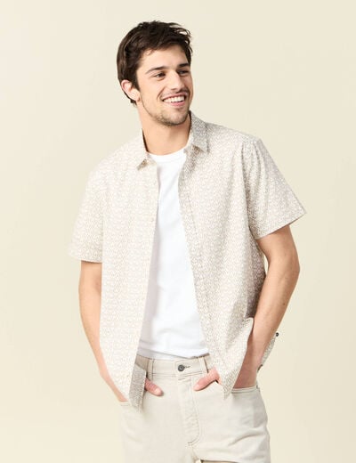 Chemise manches courtes blanc homme