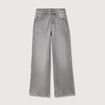 Jeans large taille haute denim gris femme