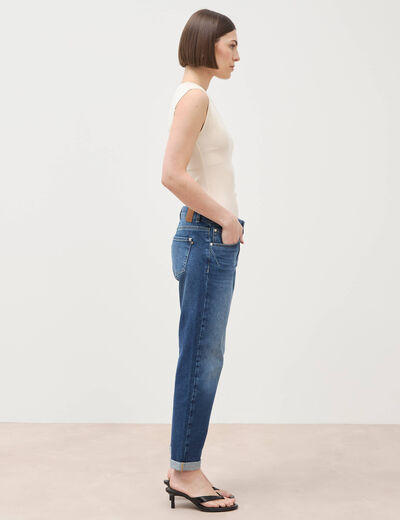 Jeans girlfriend 5 poches denim stone femme