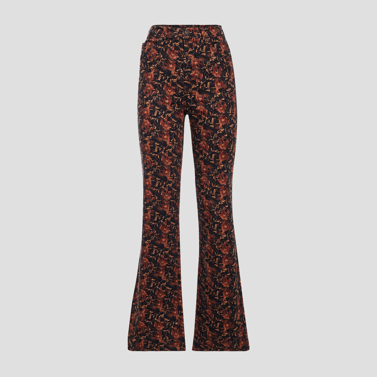 Pantalon bootcut taille haute noir femme