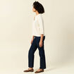Polo manches 3/4 brillant ecru femme