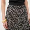 Jupe longue droite pliss&eacute;e noir femme