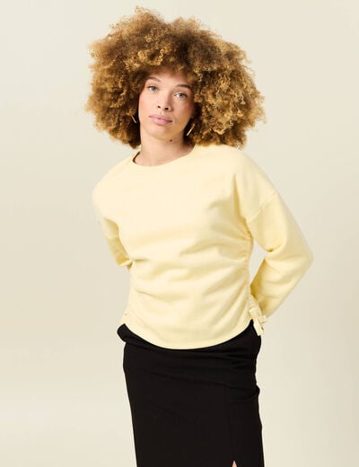 Sweat manches longues jaune clair femme