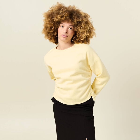 sweat manches longues jaune clair femme Sweat manches longues jaune clair femme