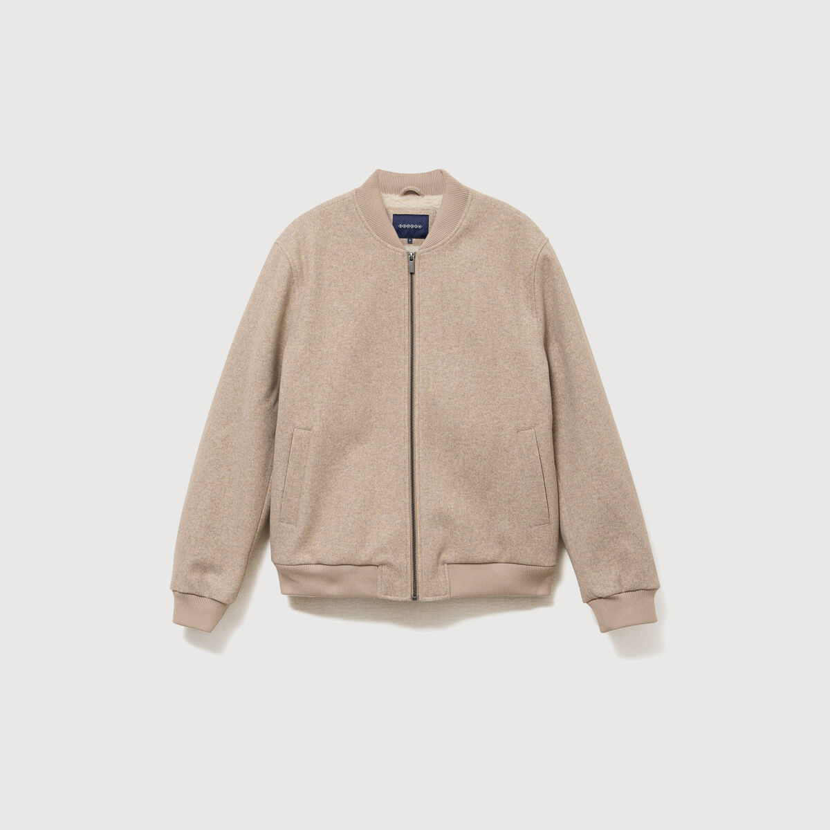 Blouson doubl&eacute; manches longues beige homme