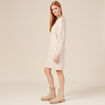 Robe pull droite torsades creme femme