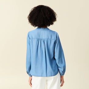 blouse manches longues denim stone femme Blouse manches longues denim stone femme