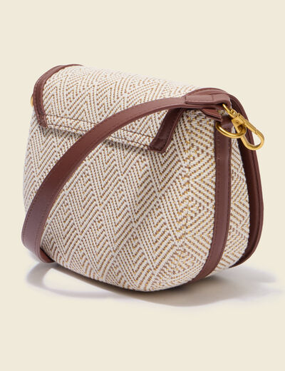 Sac bandouli&egrave;re avec doublure marron femme