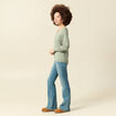 Pull manches longues vert kaki femme