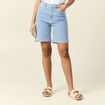 Bermuda droit en jean denim stone femme