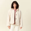 Blouson bouclette creme femme