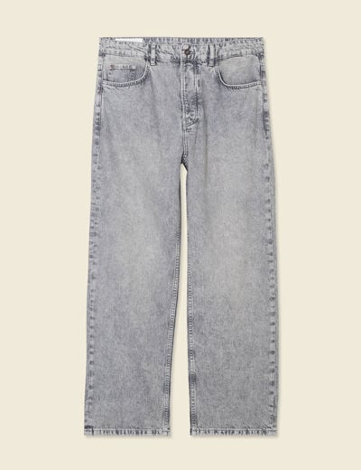 Jeans large 5 poches denim snow gris homme