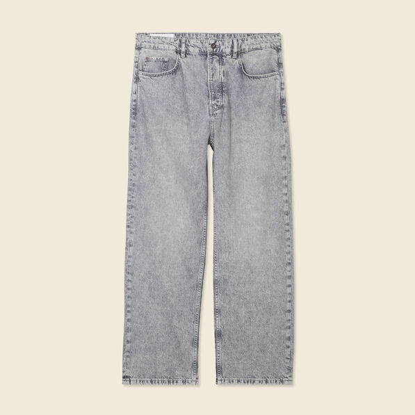 Jeans large 5 poches denim snow gris homme