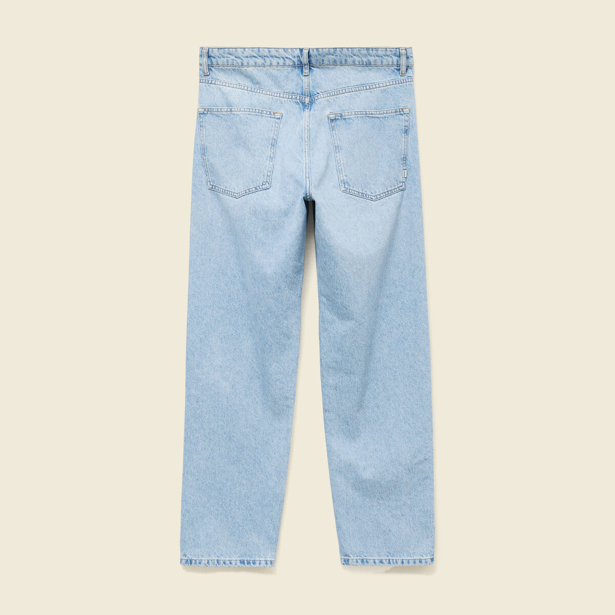 Jeans large longueur 32 en coton denim bleach homme