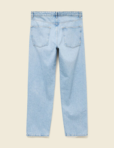 Jeans large longueur 32 en coton denim bleach homme
