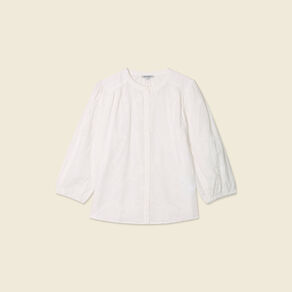 chemise manches 34 brodee ecru femme Chemise manches 3/4 brodée ecru femme