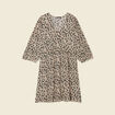 Robe évasée manches 3/4 noir femme