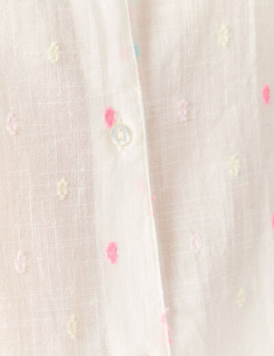 Chemise manches courtes multicolore femme