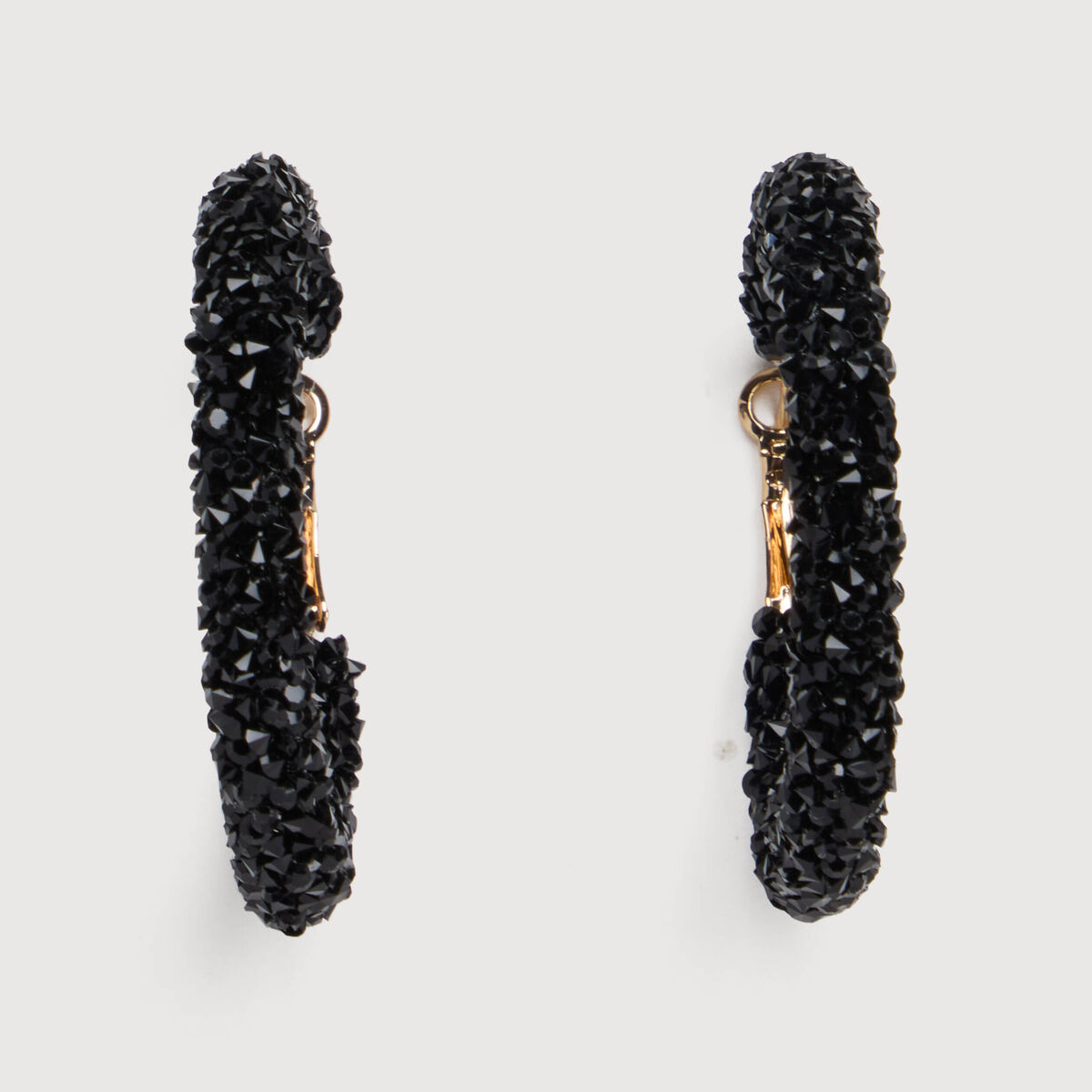 Boucles d'oreilles cr&eacute;oles noir femme