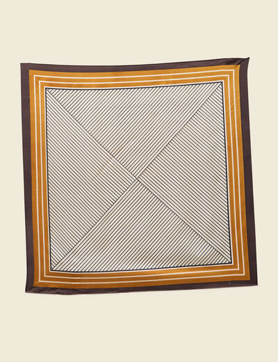 Foulard satin&eacute; ecru femme