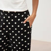 Pantalon large taille haute noir femme