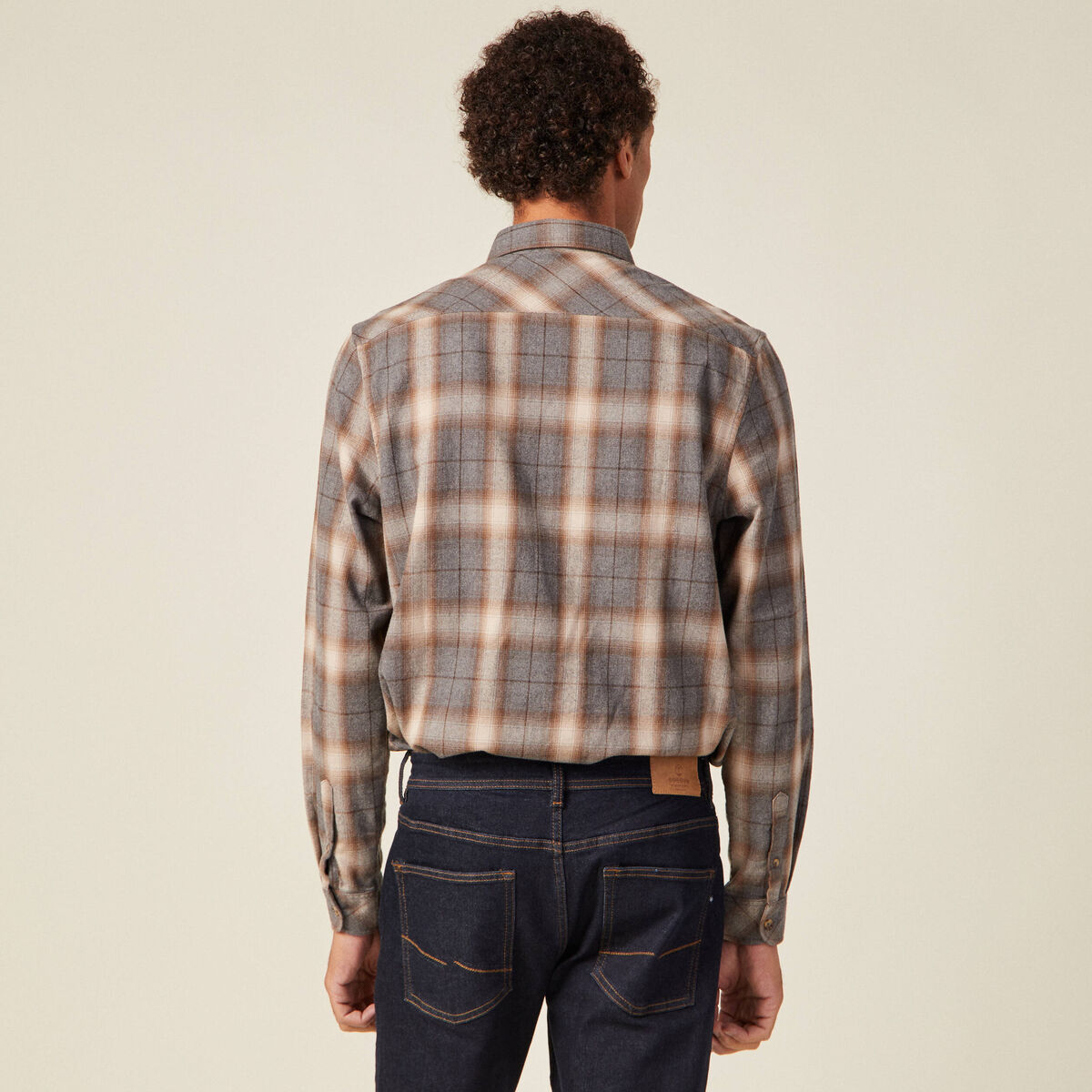 Chemise manches longues ecru homme
