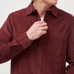 Chemise col classique en velours bordeaux homme