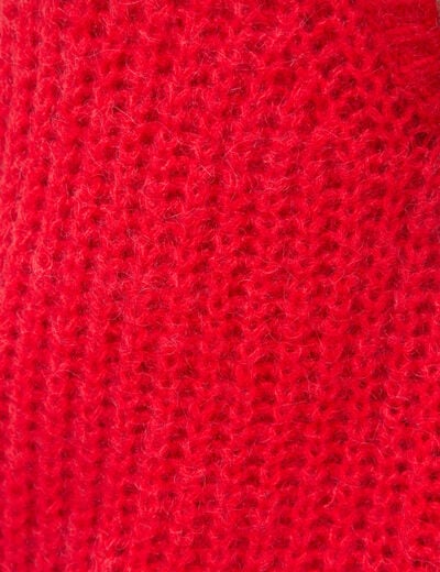 Pull droit sans manches col rond rouge femme