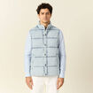 Doudoune sans manches en jean denim bleach homme