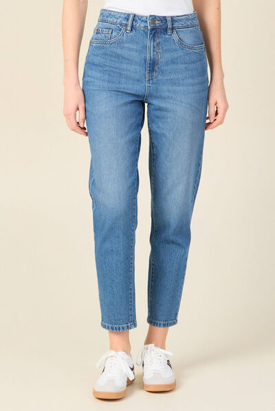 Jeans mom 7/8ème denim stone femme