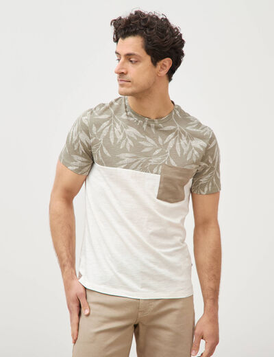 T-shirt manches courtes vert kaki homme