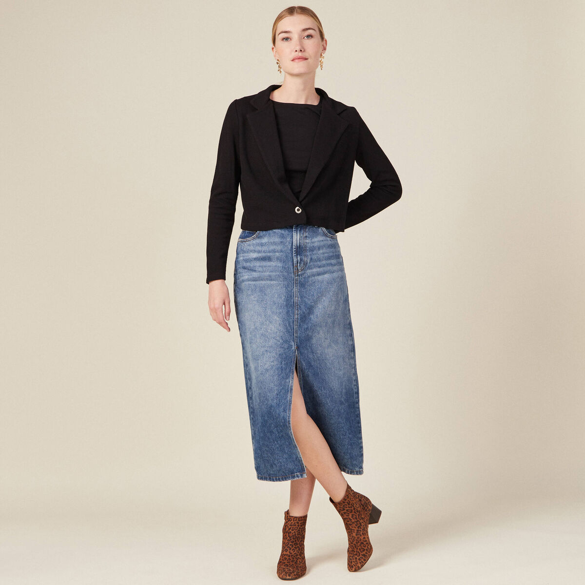 Veste manches longues circulaire bande latérale