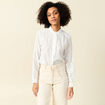 Chemise manches longues ecru femme