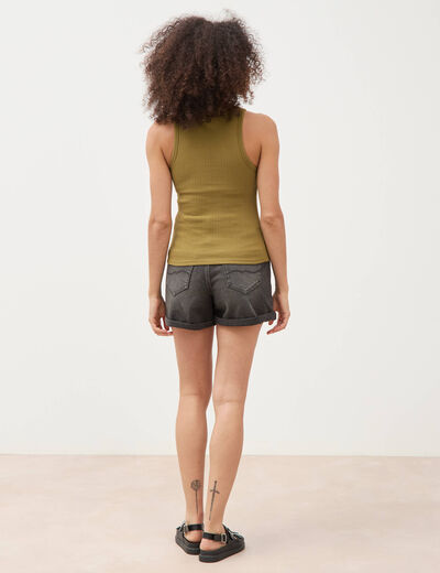D&eacute;bardeur 2 en 1 avec brassi&egrave;re int&eacute;gr&eacute;e vert kaki femme