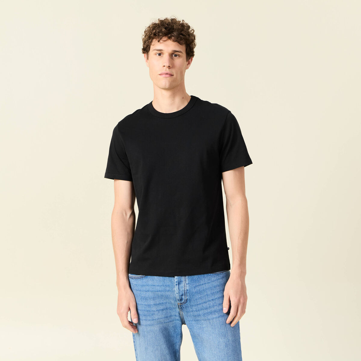 T-shirt en coton manches courtes noir homme