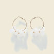 Boucles d'oreilles cr&eacute;oles creme femme