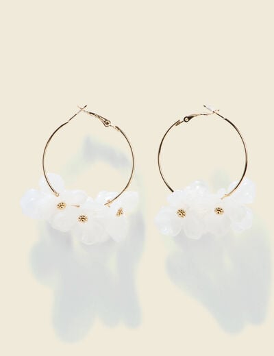 Boucles d'oreilles cr&eacute;oles creme femme