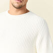 Pull manches longues fabriqué en France ecru homme