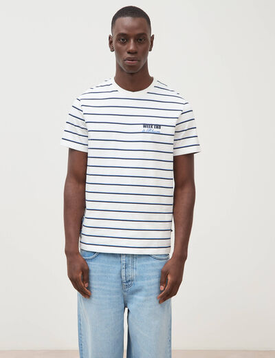 T-shirt en coton ecru homme